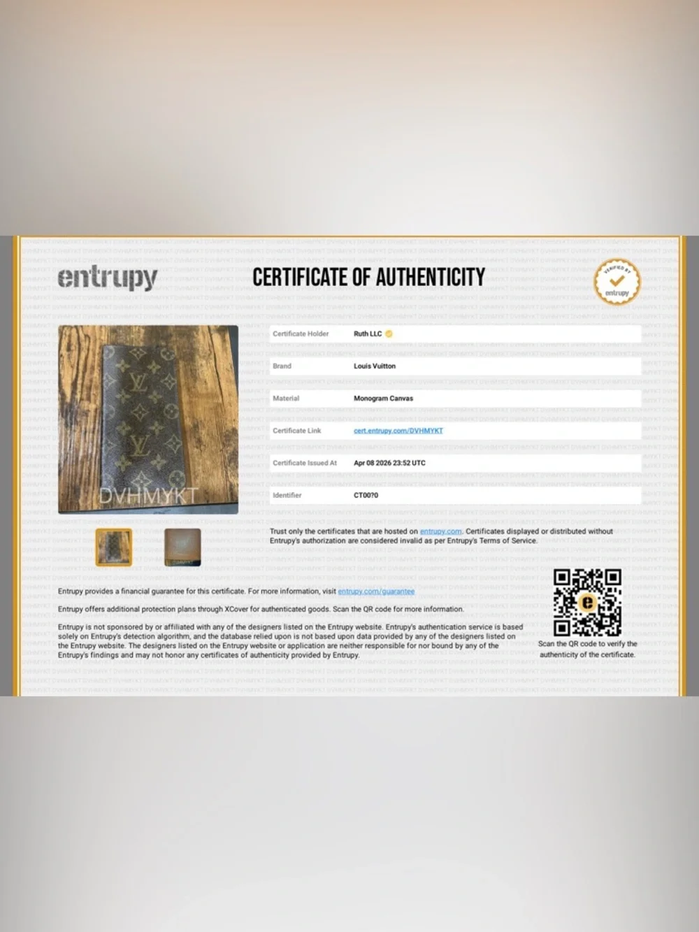 Louis Vuitton Porte Valeurs Cartes Credit Wallet with COA - Picture 12 of 12